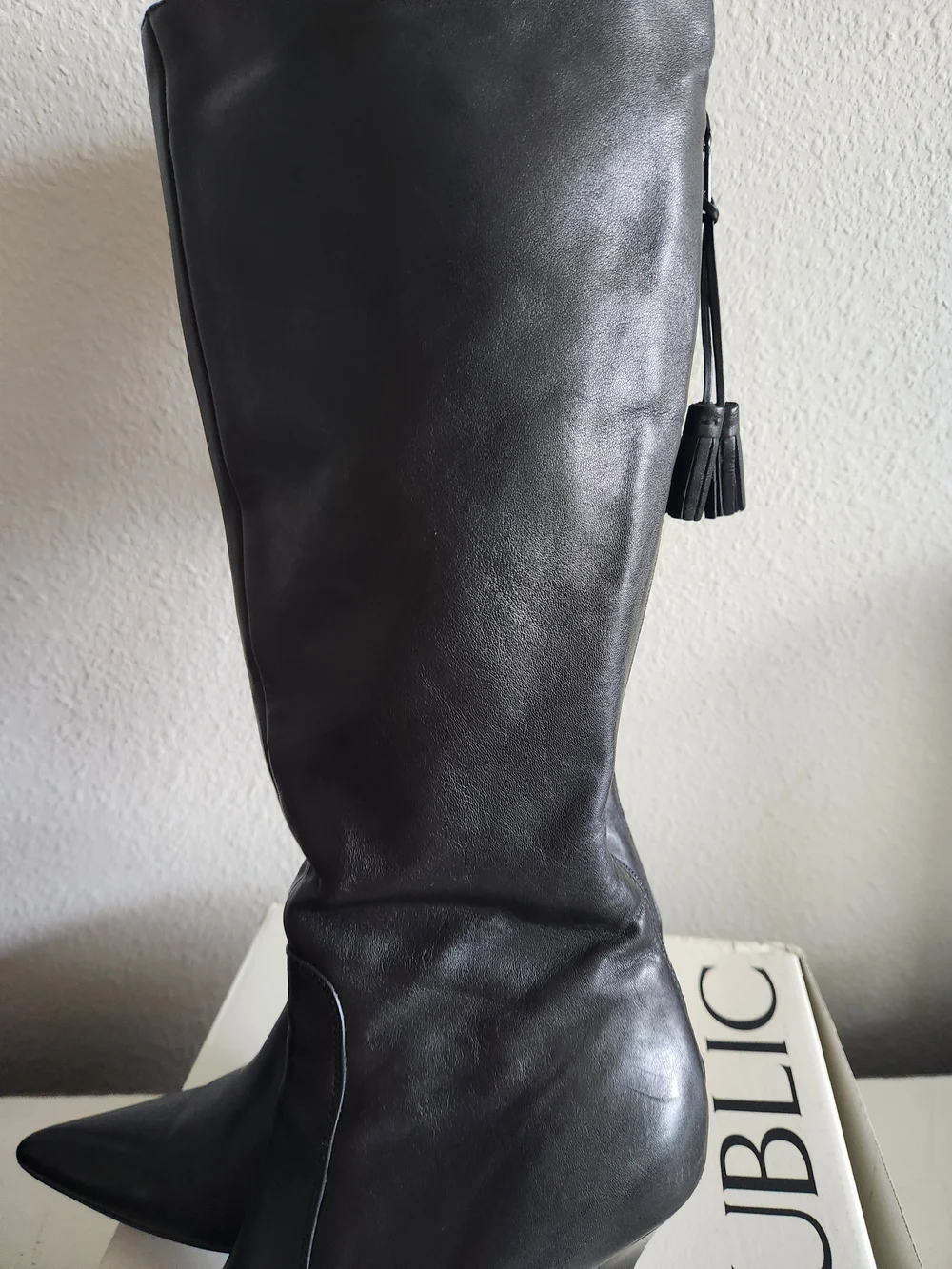 Banana Republic Black Over-the-Knee Pointed Leather Boots
